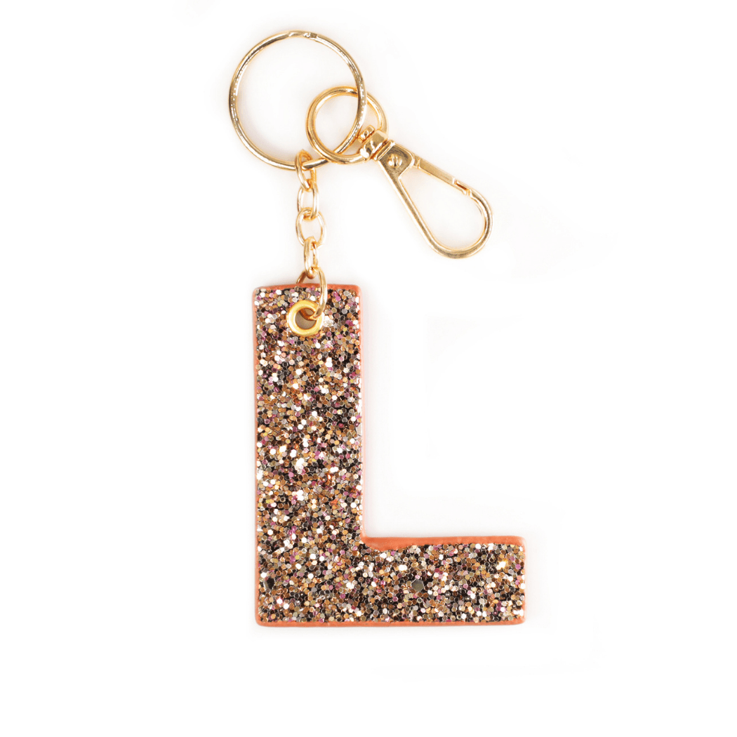 Kendall Glitter Initial Keychain - Final Sale