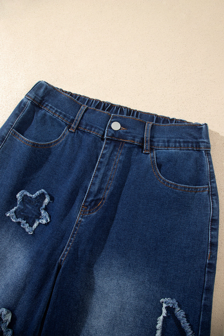 Ashleigh Blue Star Decorated Wide Leg Jeans