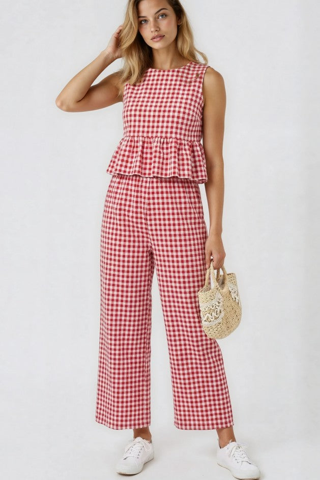 Miss Sparkling Gingham Pants &amp; Top Set