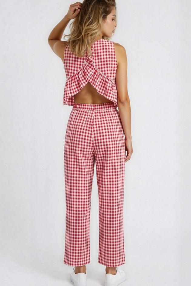 Miss Sparkling Gingham Pants &amp; Top Set