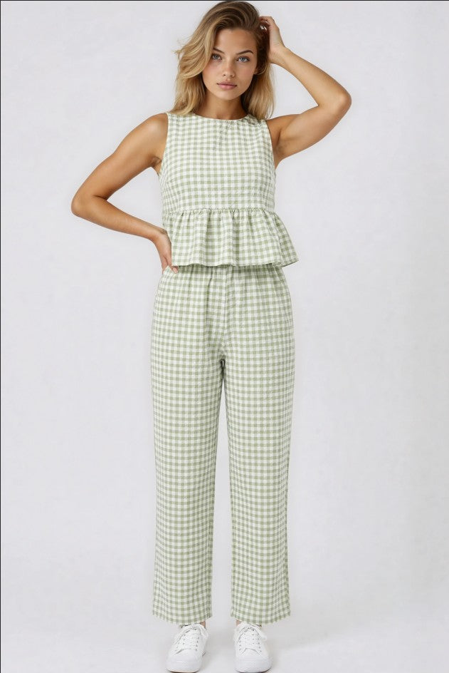 Miss Sparkling Gingham Pants &amp; Top Set