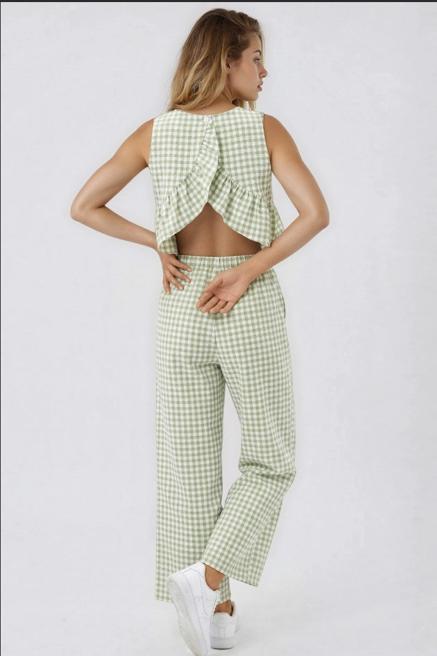 Miss Sparkling Gingham Pants &amp; Top Set