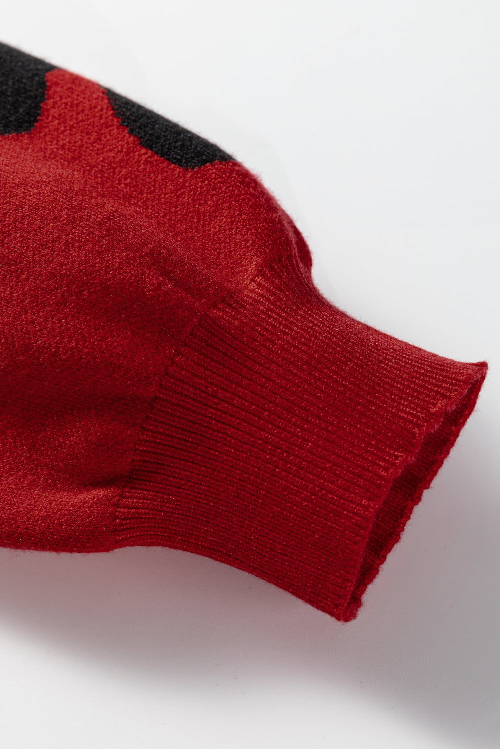 Blackish Green Pearl Embellished Bow Pattern Loose Sweater