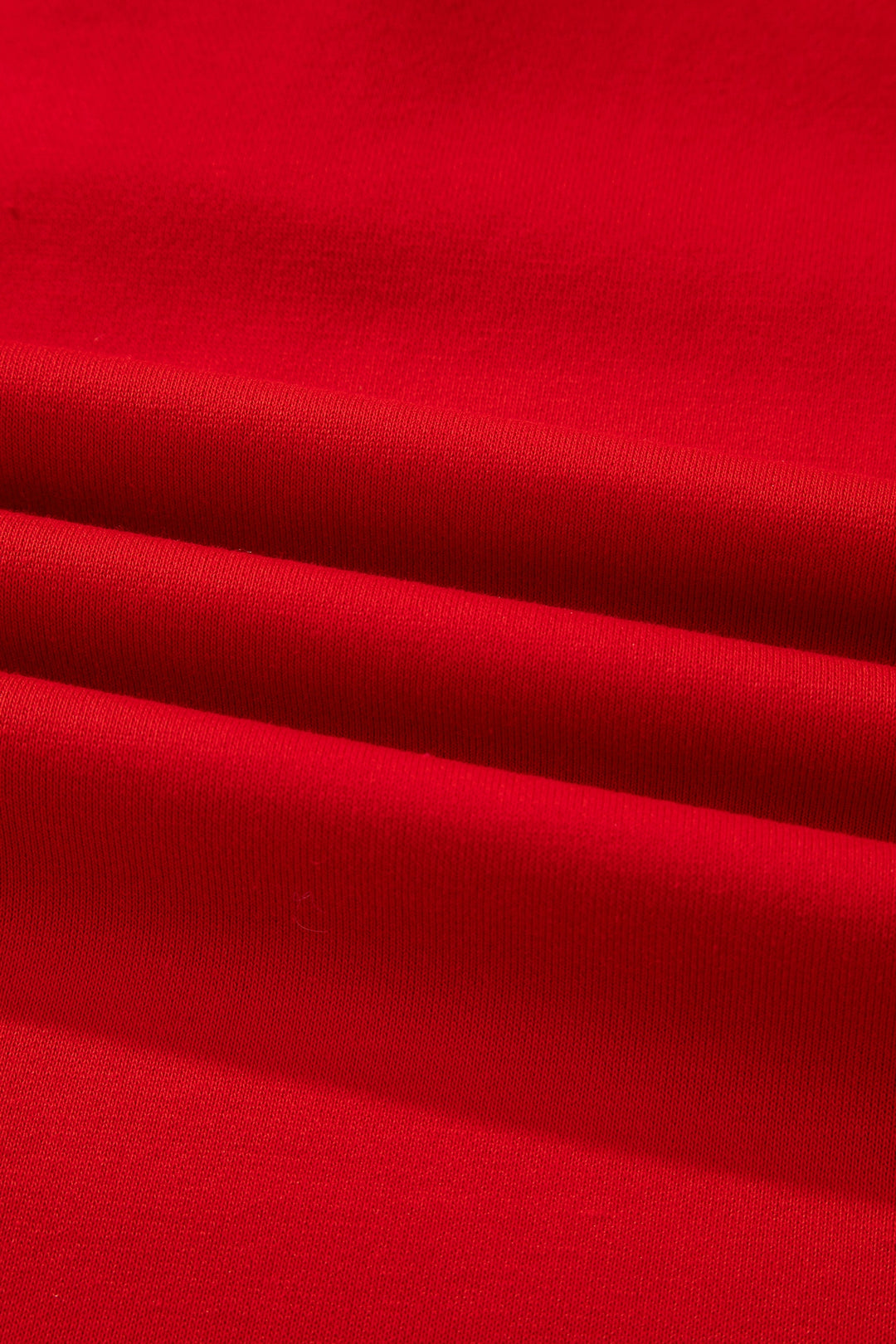 Fiery Red Contrast Striped Collar Patchwork Puff Sleeve Ruffle Hem Mini Dress