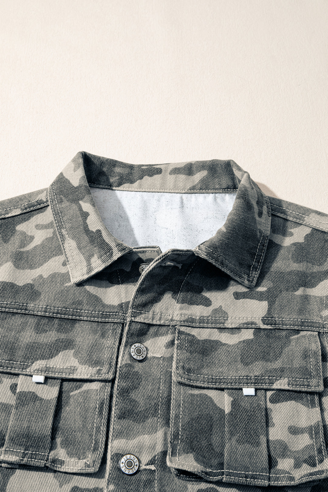 Green Camo Cargo Denim Vest