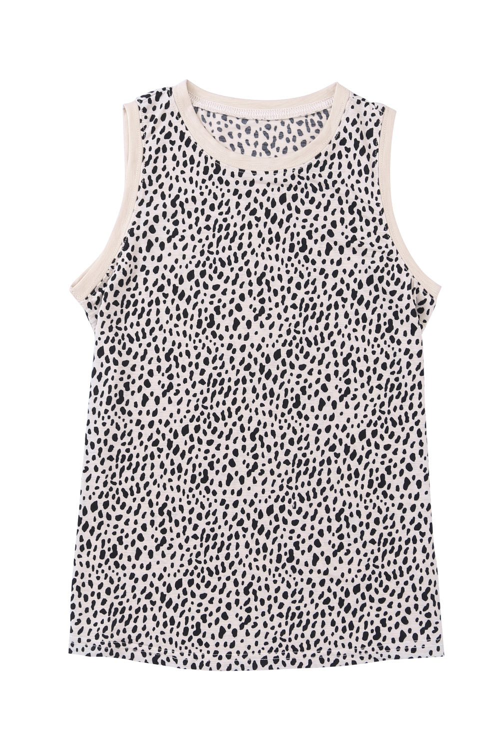 Leopard Print Round Neck Tank Top