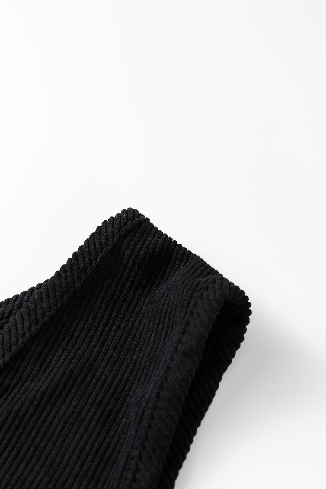 Black Plus Size Corduroy Patch Pocket Sleeveless Mini Dress