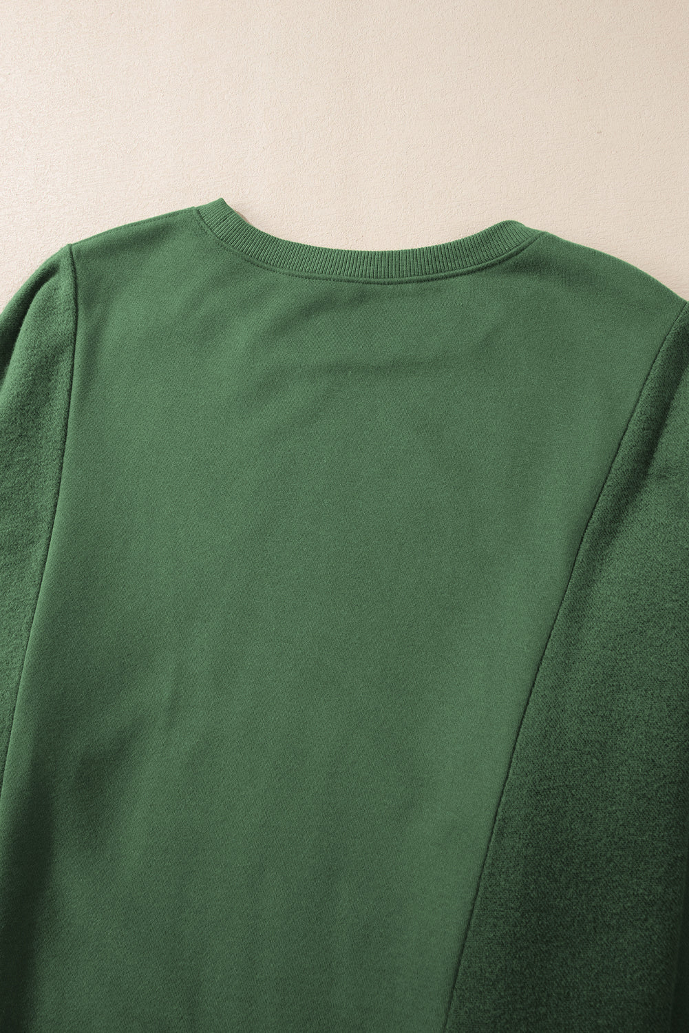 Blackish Green Loose Patchwork Crewneck Plus Size Sweatshirt