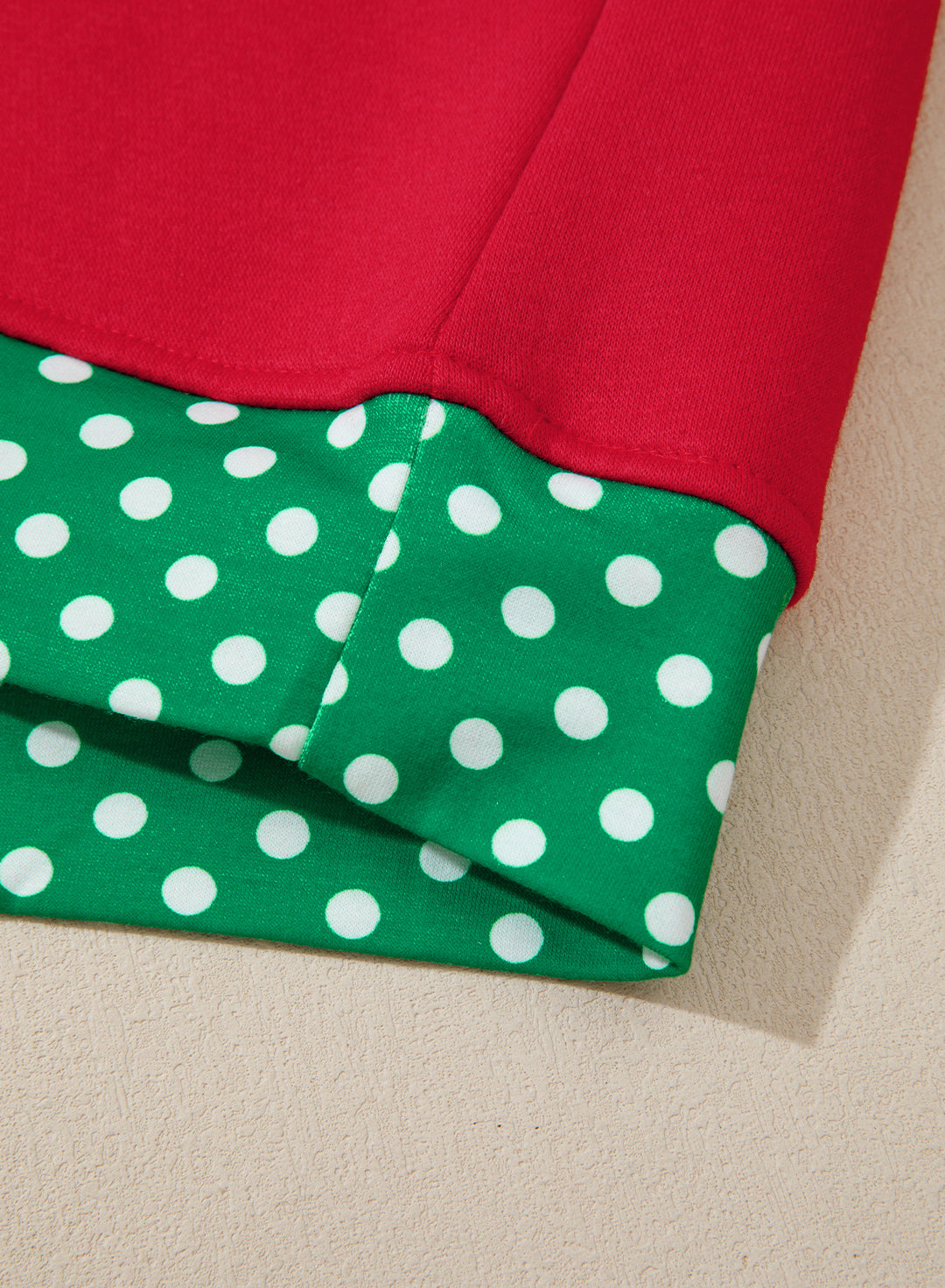 Orange Polka Dot Patchwork Round Neck Plus Size Sweatshirt