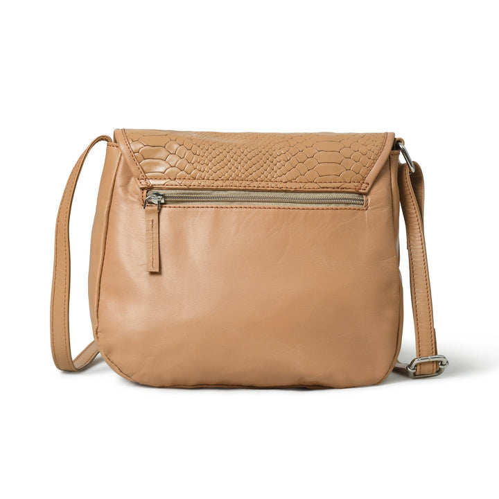 The Croco Satchel- Beige