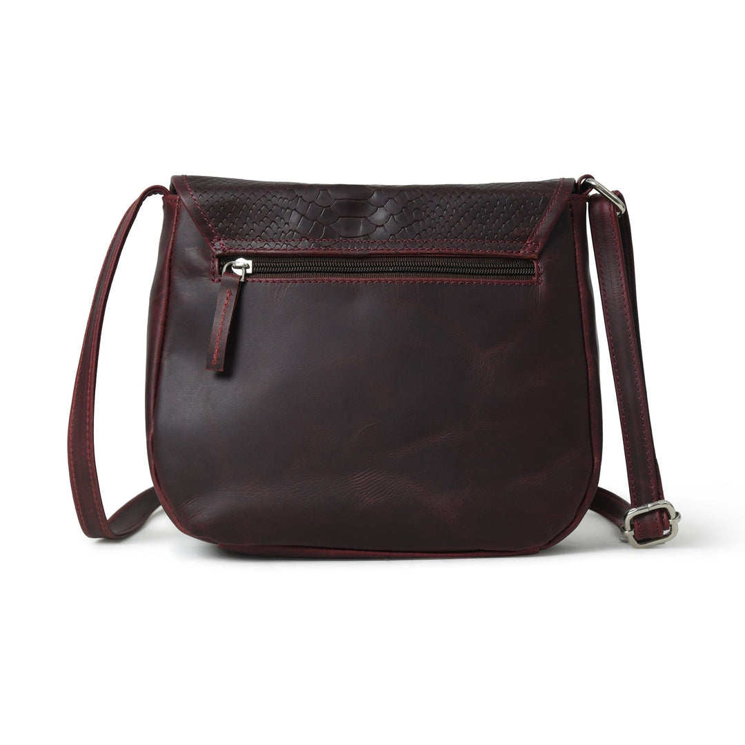 The Croco Satchel- Cherry Red