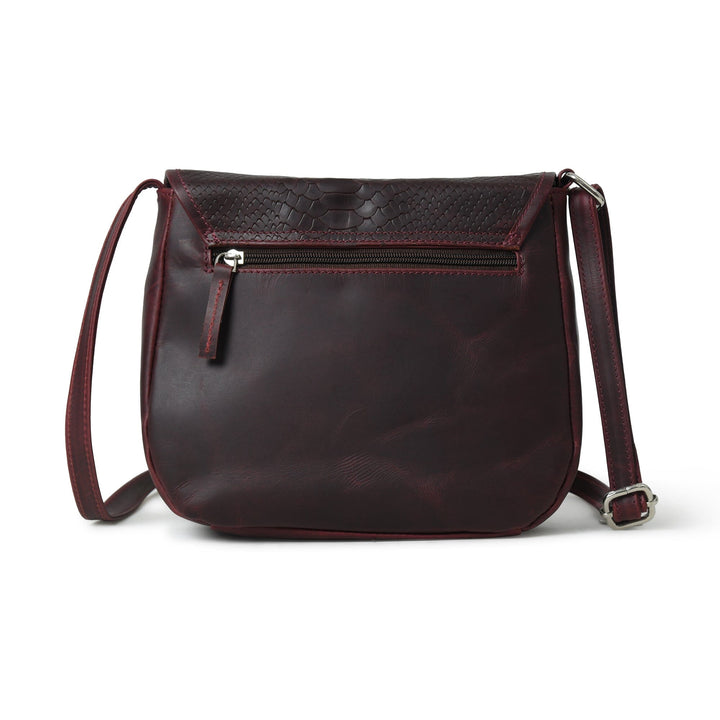 The Croco Satchel- Cherry Red