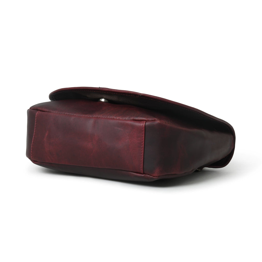 The Croco Satchel- Cherry Red