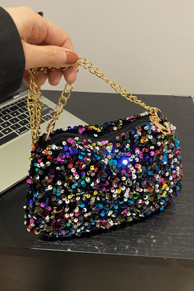 Sequin Removable Strap Shoulder Bag