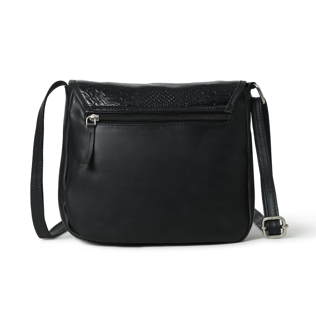 The Croco Satchel- Black