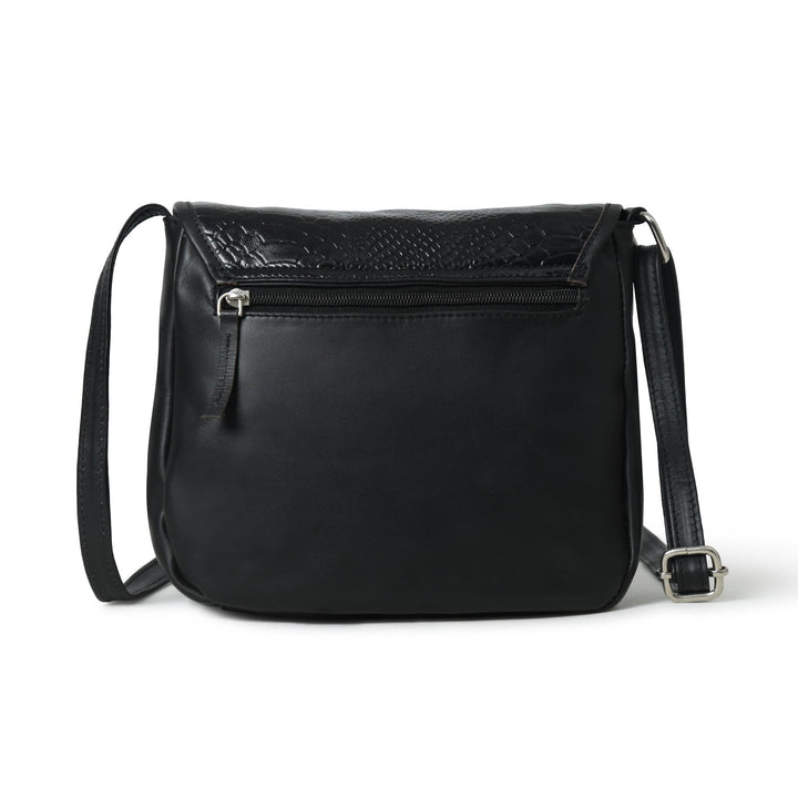 The Croco Satchel- Black