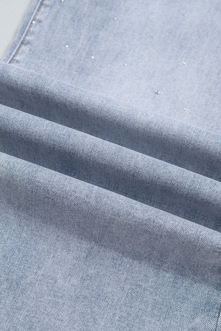 Beau Blue Sparkle Detail Western Casual Shift Jeans