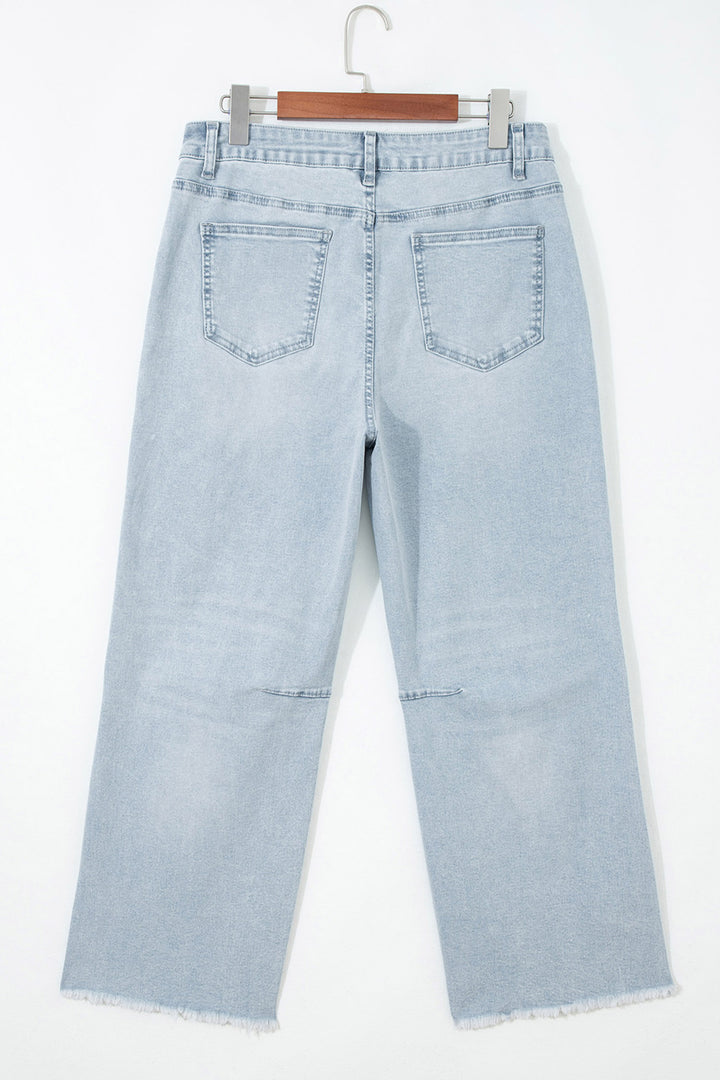 Beau Blue Sequin Pumpkin Patched Graphic Casual Shift Jeans
