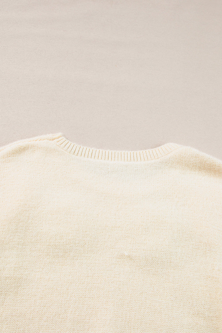 Tiana Pattern Ribbed Edge Sweater