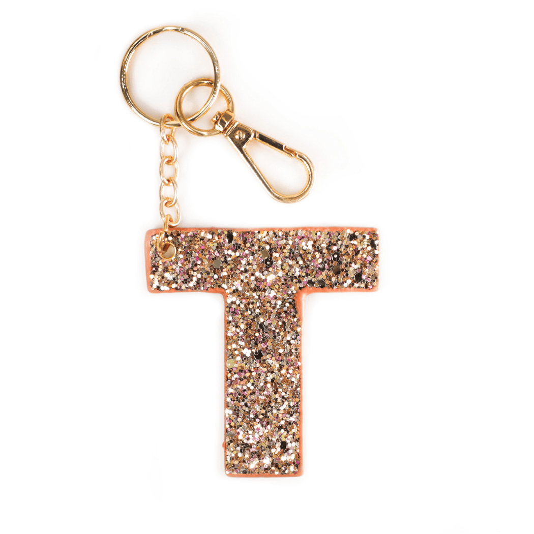 Kendall Glitter Initial Keychain - Final Sale