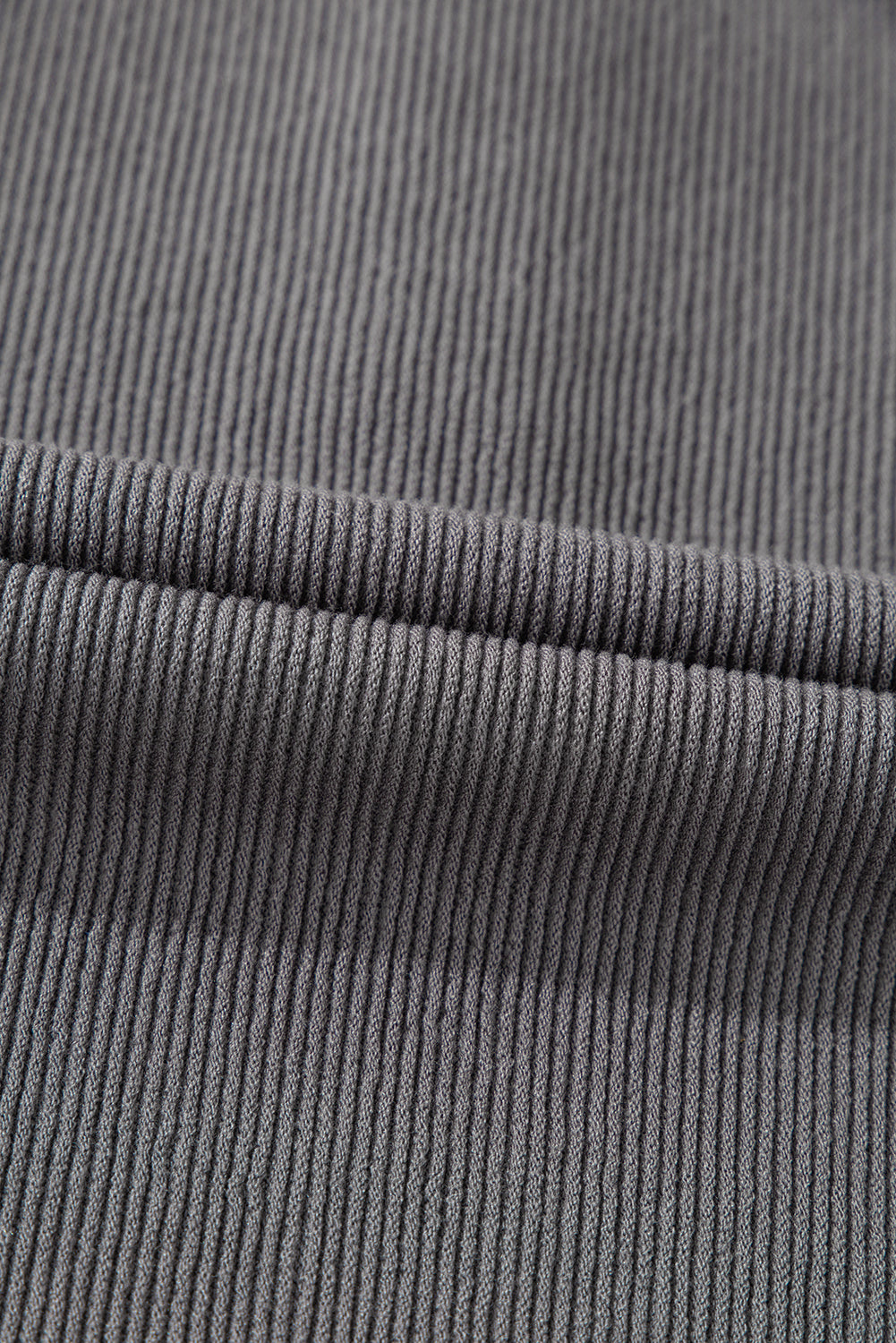 Carbon Grey Textured Contrast Stitching Henley Top