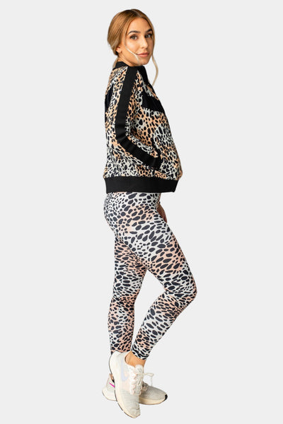 Vonn Elastic Long Sleeve Zip Up Jacket - Cheetah