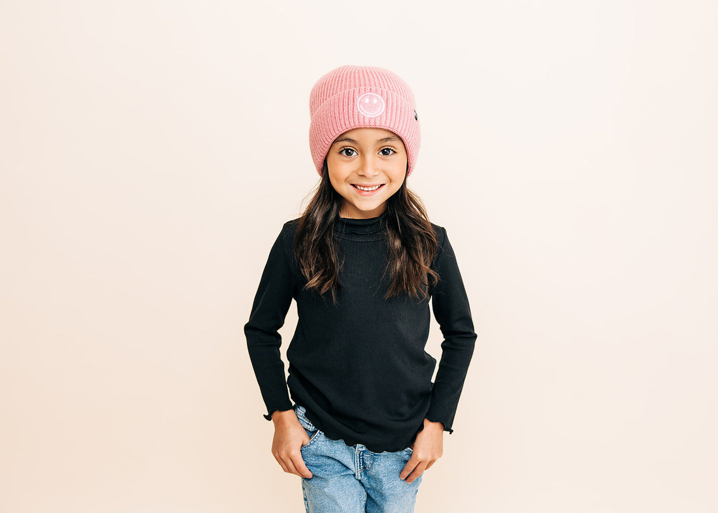 Blush Smiley Beanie