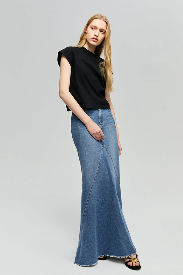 Ocean Wave Denim Skirt HJ821