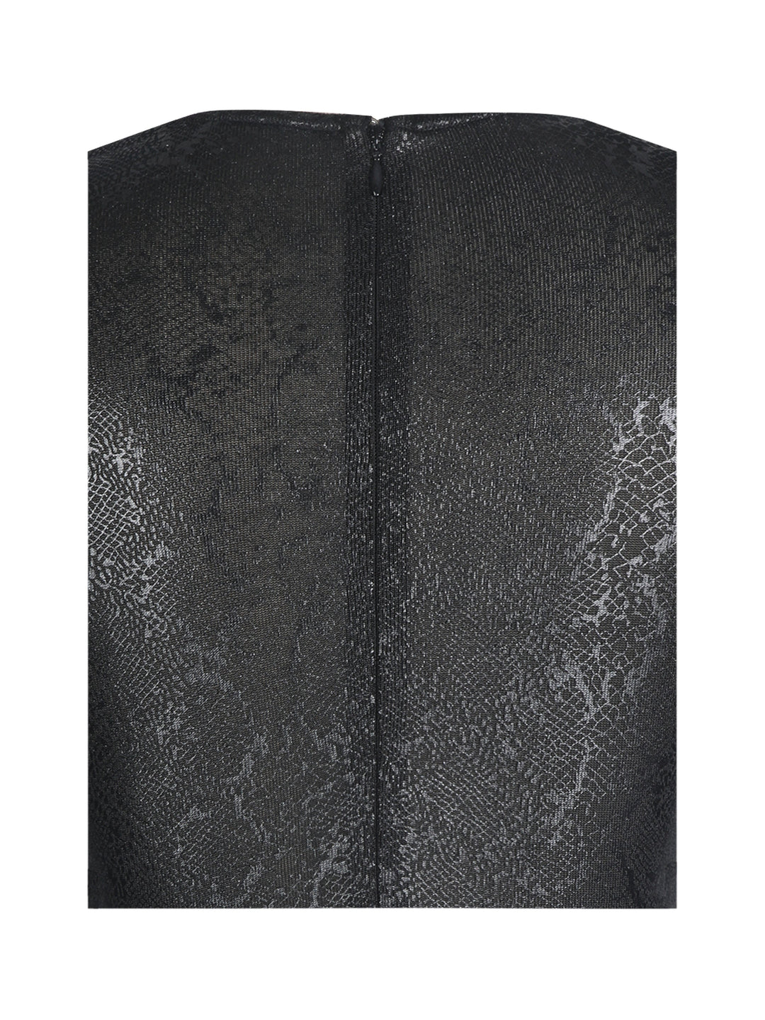 Ilysia Black V-Neck Plunge Snakeskin Mermaid Hem Maxi Dress