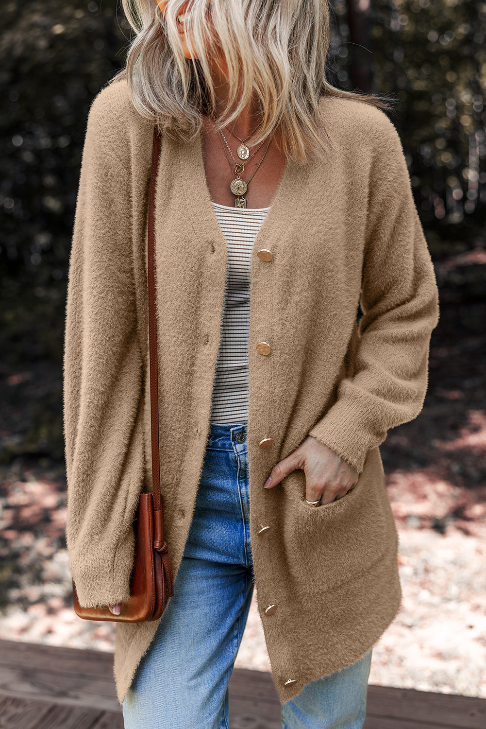Brooklyn Front Midi Solid Cardigan