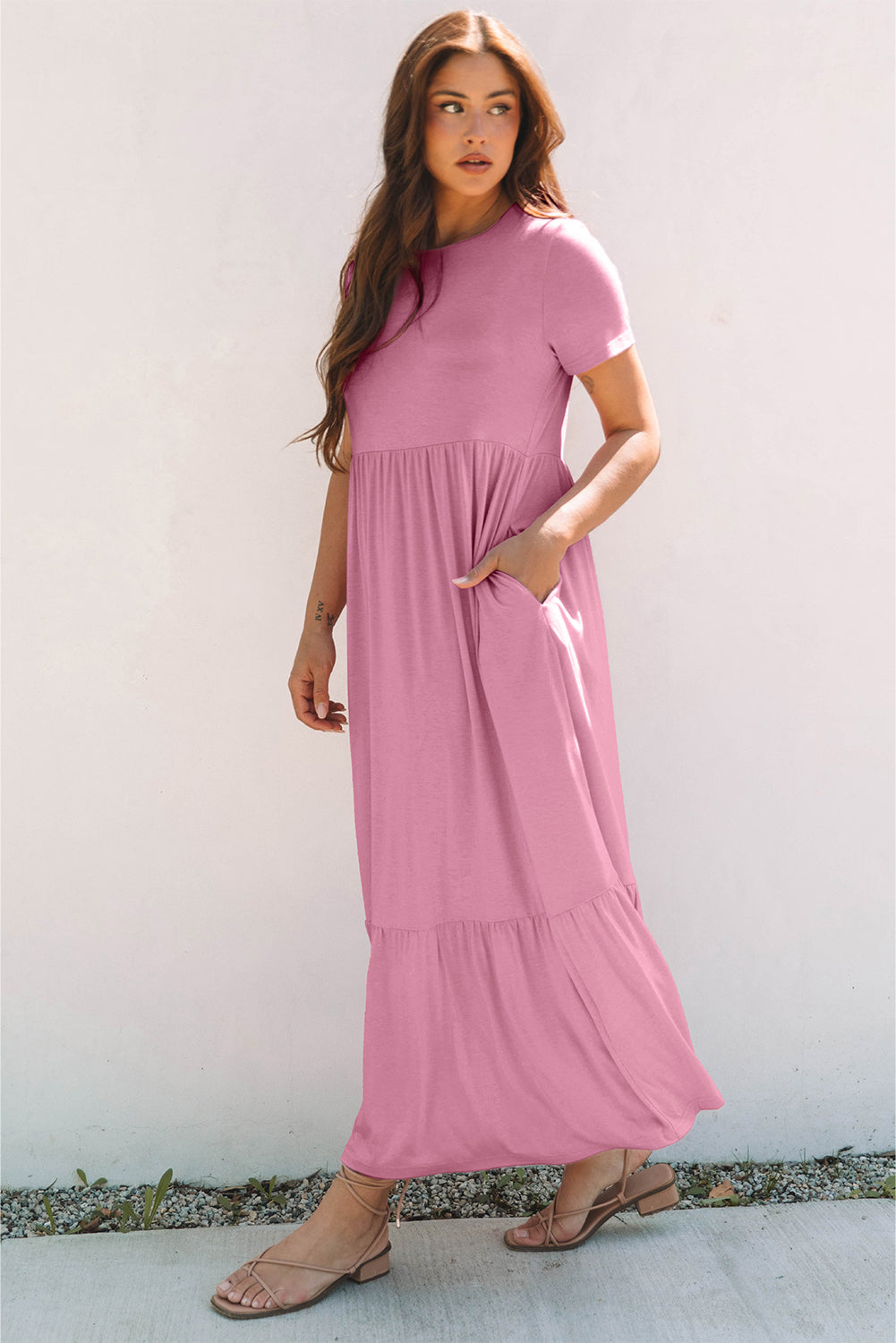 Nala T-shirt High Waist Pocketed Long Dress