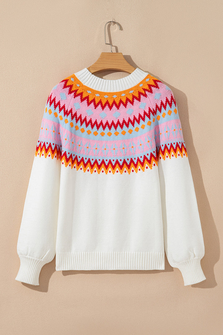 Avery Print Drop Shoulder Sweater
