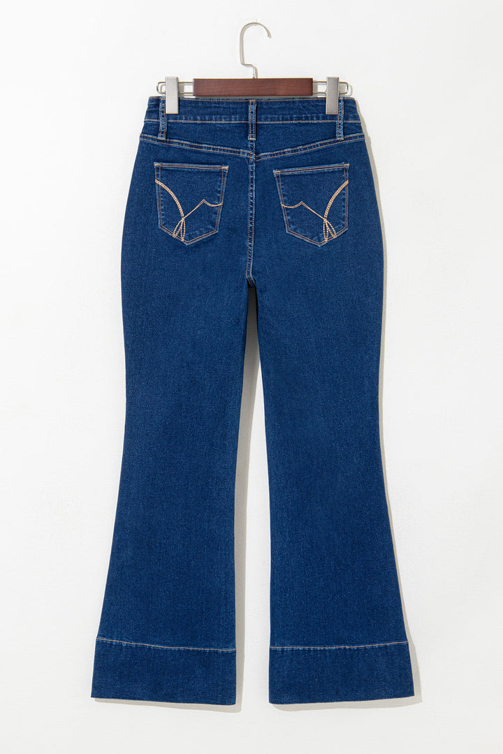 Ayleen Center Seam Deep Wash Straight Jeans