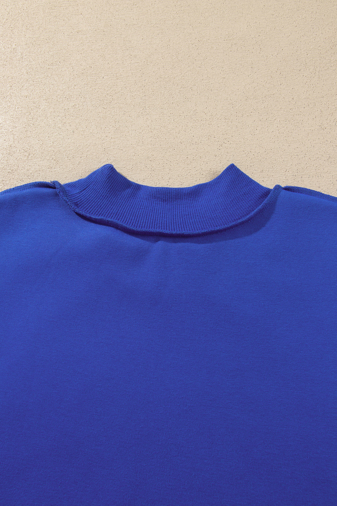Black Oversize Drop Shoulder Reversible Mock Neck Sweatshirt