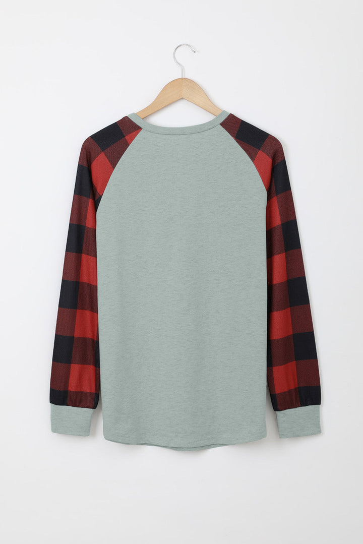 Aria Plaid Long Sleeve Sweatshirt