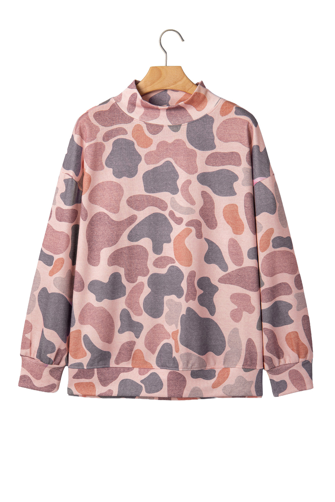 Multicolour Camouflage Western Style Pullover Sweatshirt