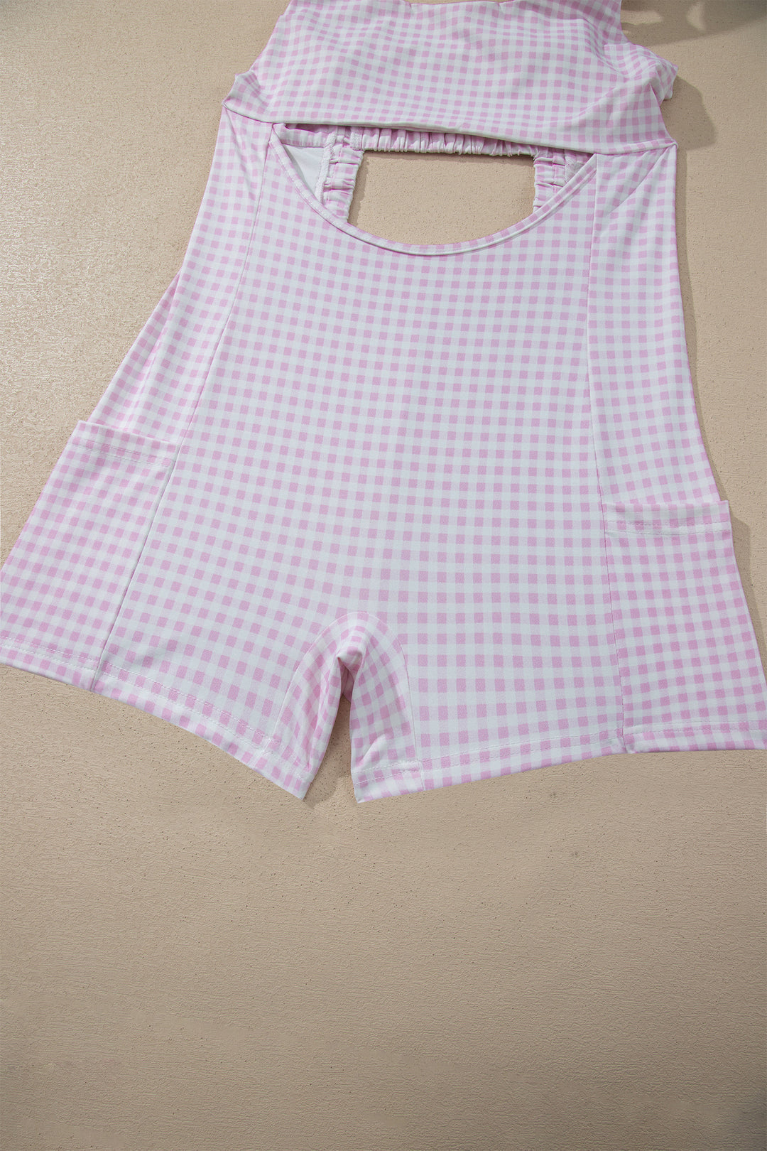 Yellow Cream Faux Two Piece Gingham Contrast Patchwork Loose Mini Dress