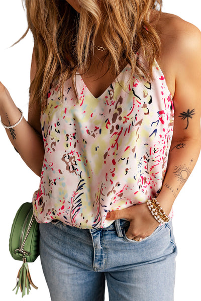 Multicolor Floral Print Spaghetti Straps Tank Top