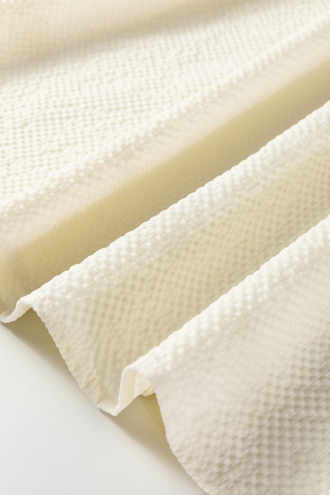 Jet Stream Color Block Patchwork Detail V Neck Textured Long Sleeve Blouse