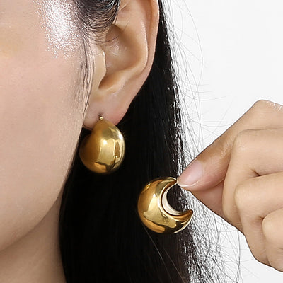 Stainless Steel Moon Shape Earrings