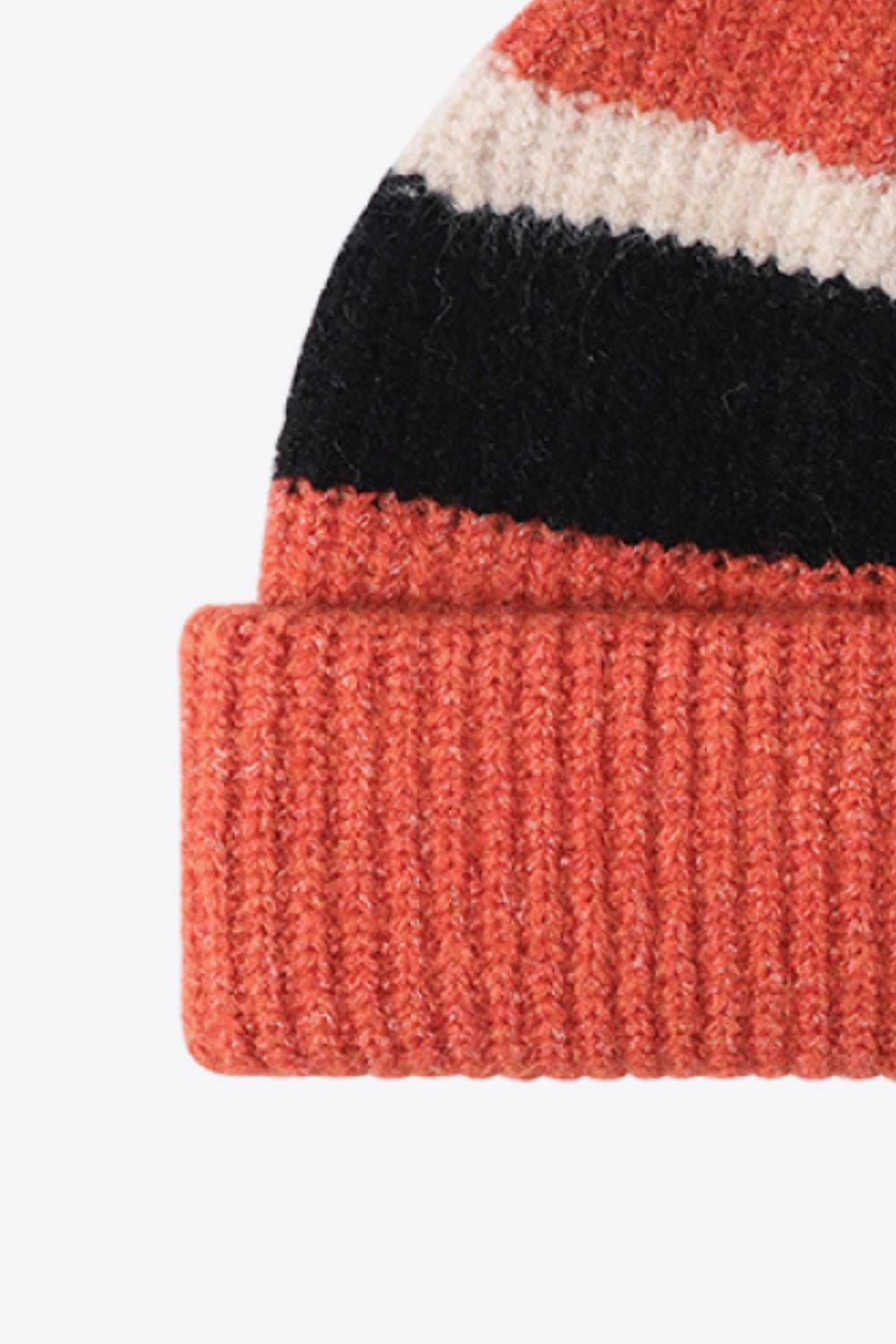 Tricolor Cuffed Knit Beanie