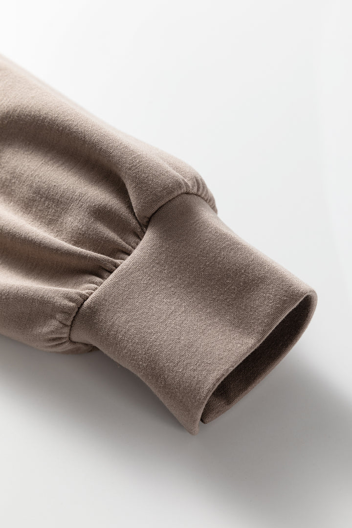 Goat Zip Collar Long Sleeve Top Drawstring Pants Set