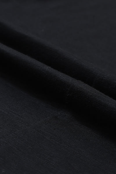 Black V Neck Center Seam Long Sleeve Tee