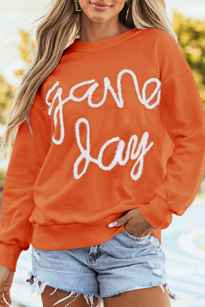 Black Tinsel Game Day Drop Shoulder Graphic Sweatshirt