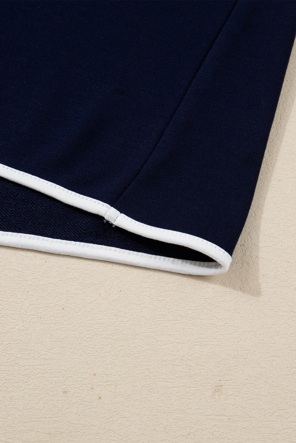 Bluing Colorful Striped Accent Varsity Long Sleeve Pullover and Shorts Matching Set