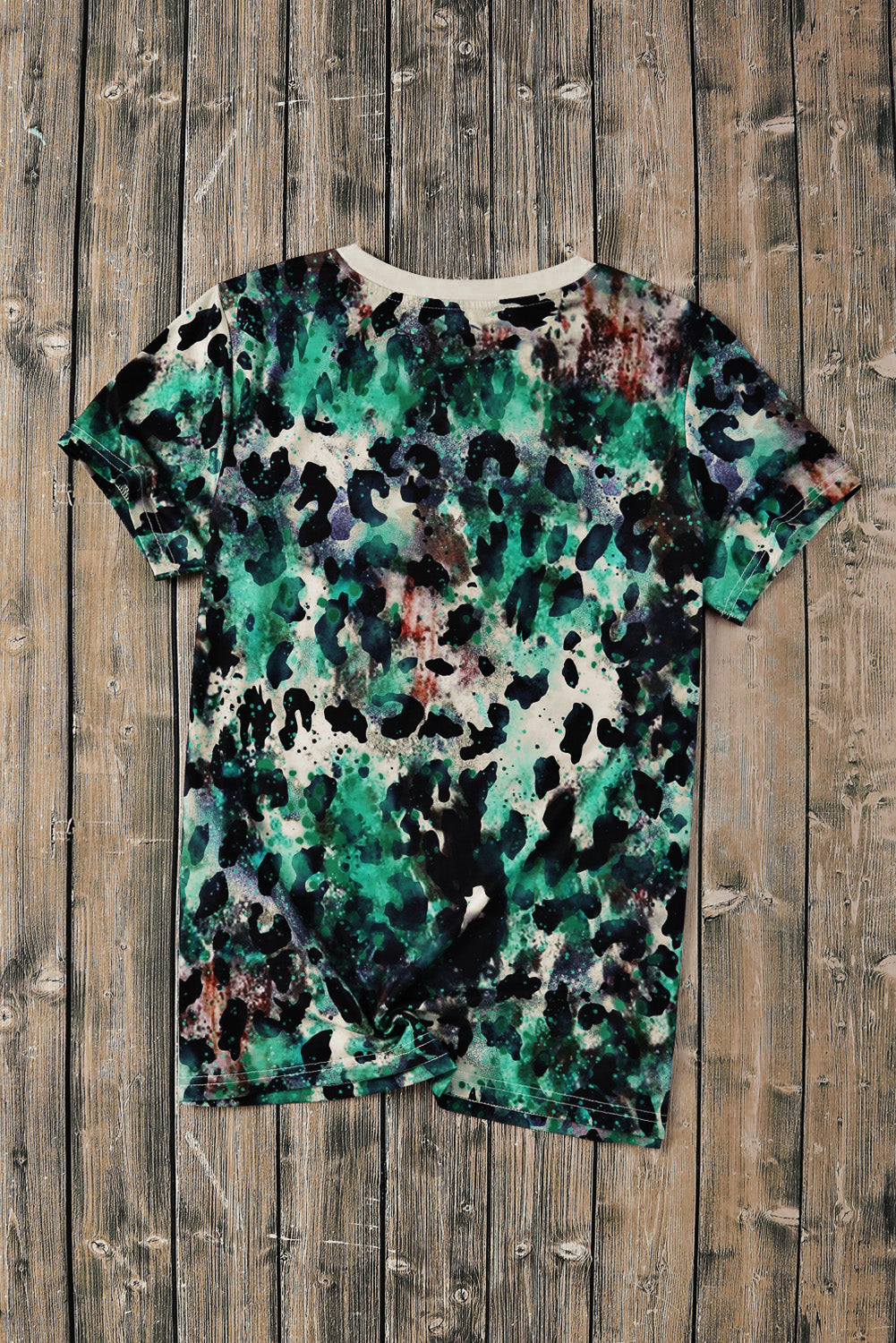 Blank Graphic Leopard Dyed Print T Shirt