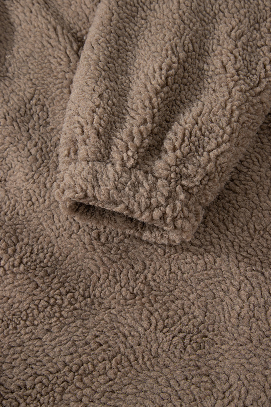 Brown Sherpa Leopard Print Flap Pocket Collared Button Up Jacket