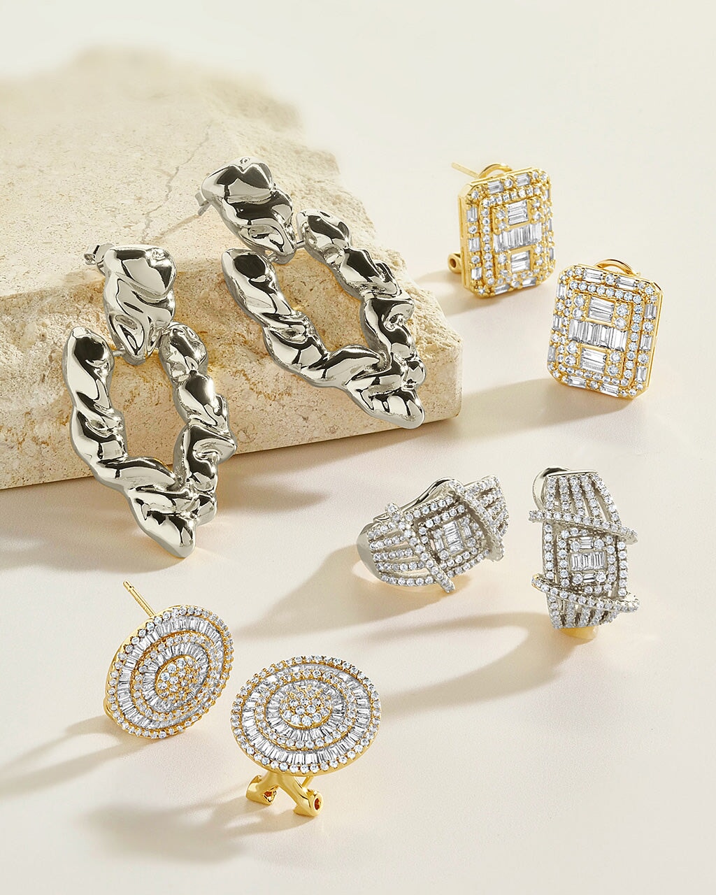 Leigh CZ Statement Hoop Earrings