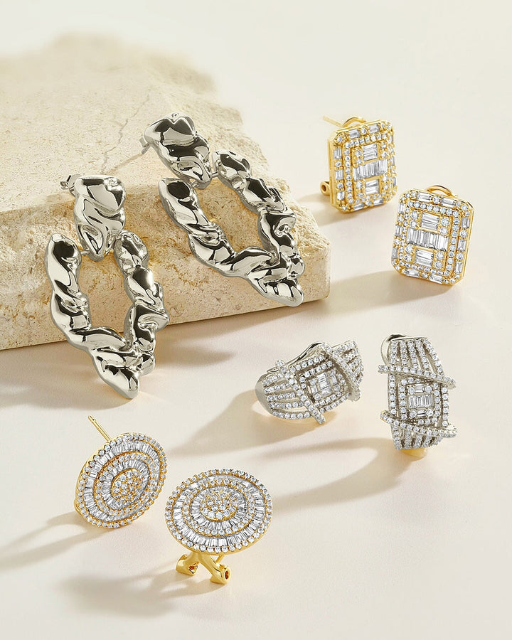 Jana Square CZ Stud Earrings