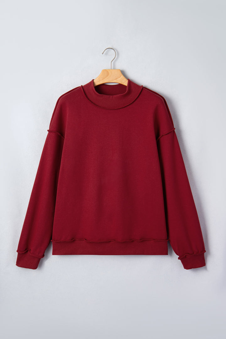 Carrot Oversize Drop Shoulder Reversible Mock Neck Sweatshirt
